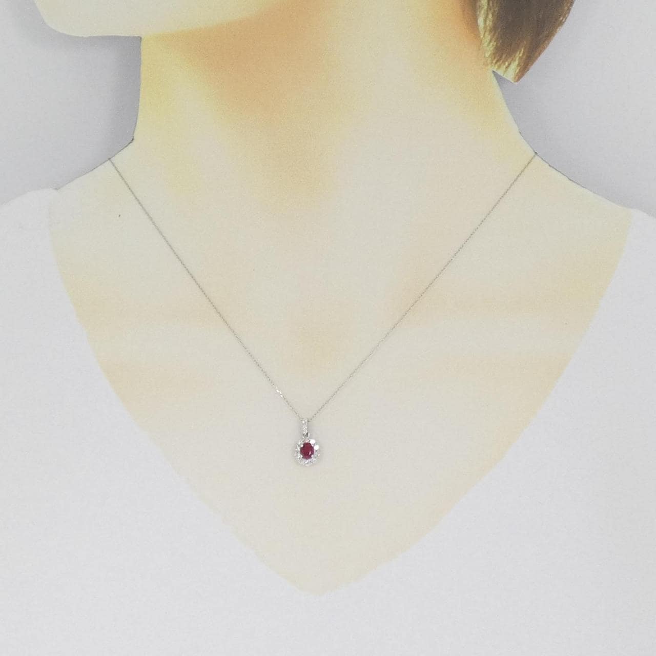【新品】PT900 ルビー ネックレス 0.36CT