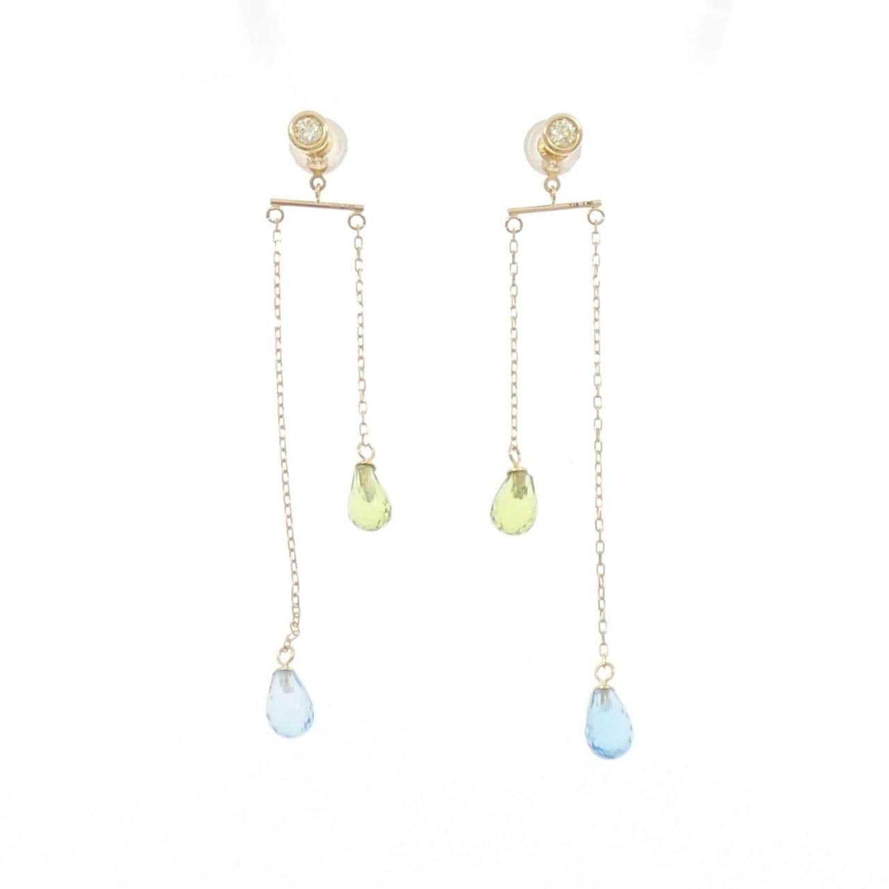 K18YG カラーストーン ピアス