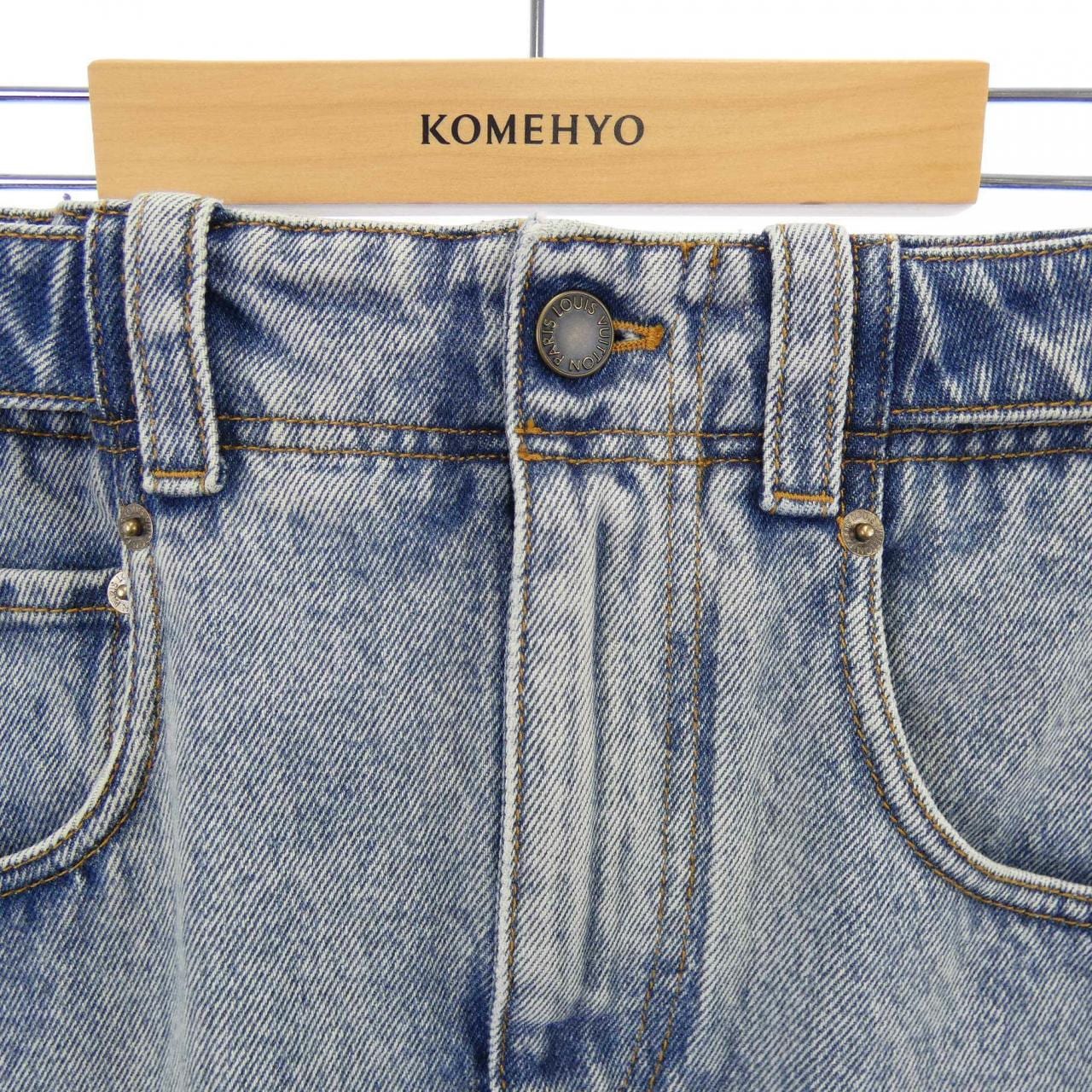 ルイヴィトン LOUIS VUITTON ブリーチドデニムミディスカート FPJU18BEA スカート