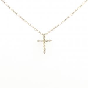 K18YG クロス ダイヤモンド ネックレス 0.07CT
