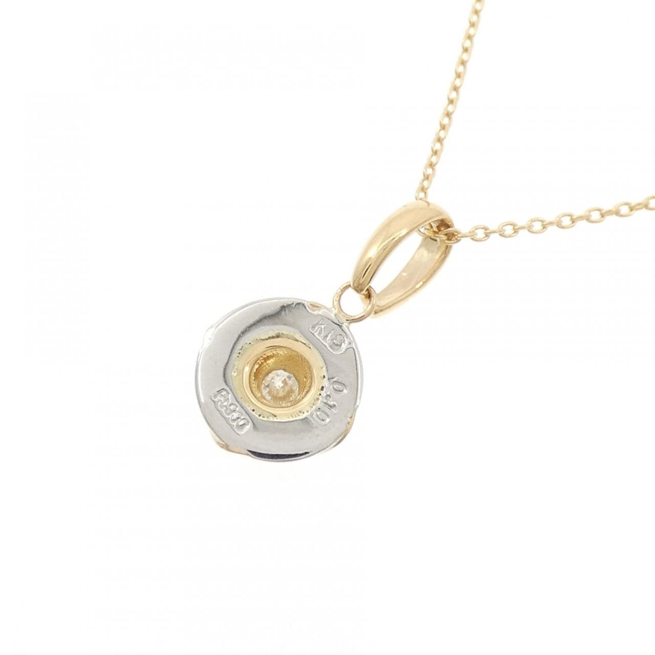 K18YG/PT900 ダイヤモンド ネックレス 0.10CT
