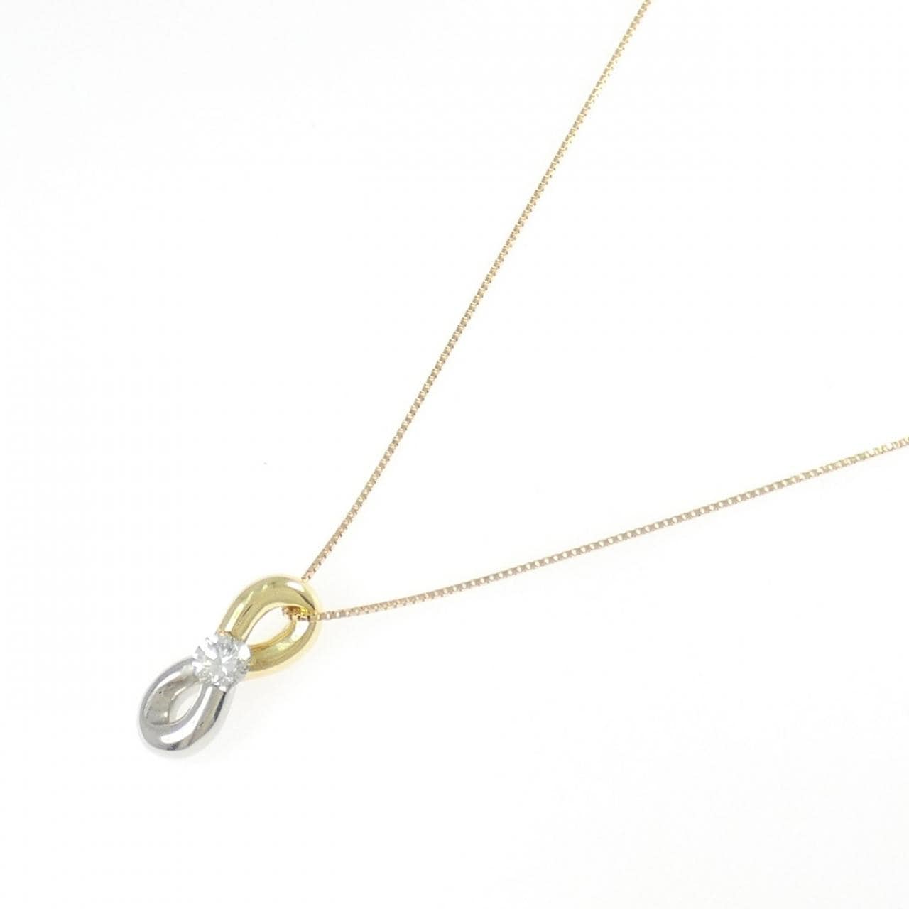 K18YG/PT900 ダイヤモンド ネックレス 0.368CT