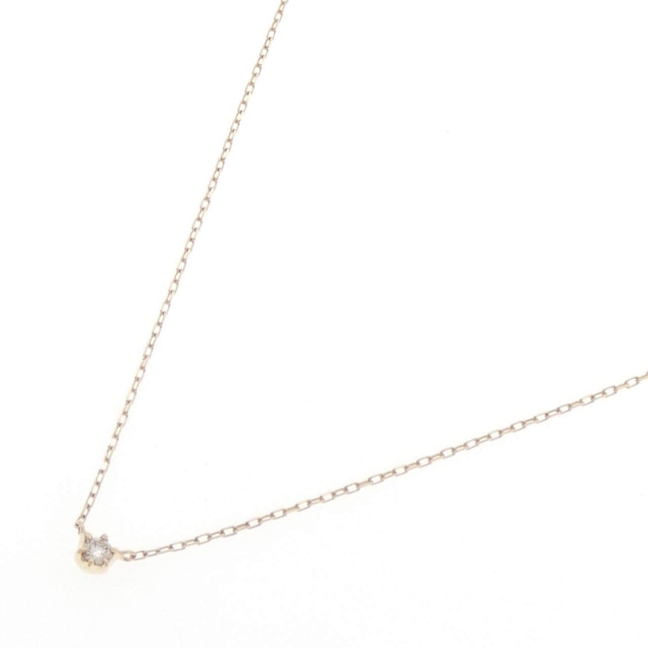 K10YG ソリティア ダイヤモンド ネックレス 0.05CT