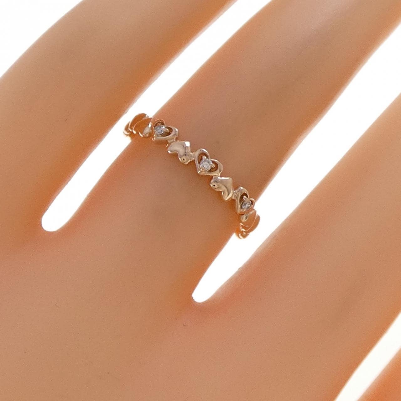 K10PG ハート ダイヤモンド リング