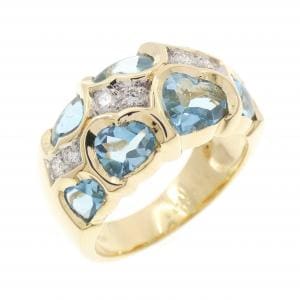 K18YG/K18WG ブルートパーズ リング 2.89 CT