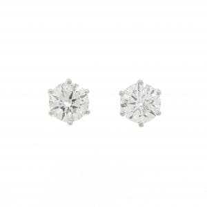 PT900 ダイヤモンド ピアス 1.003CT 1.006CT H-I SI2-I1 Good