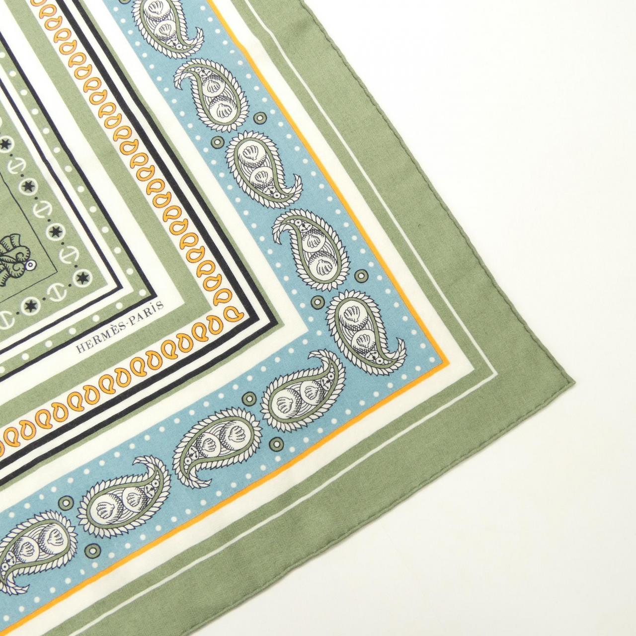 エルメス HERMES TATOUAGES MARINS BANDANA H243374S カレジェアン140 ショール