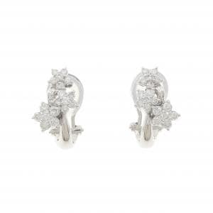 PT900 フラワー ダイヤモンド ピアス 0.64CT