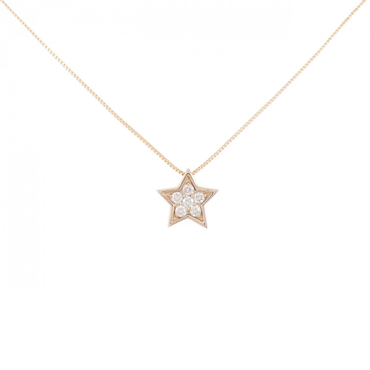 K18PG スター ダイヤモンド ネックレス 0.09CT