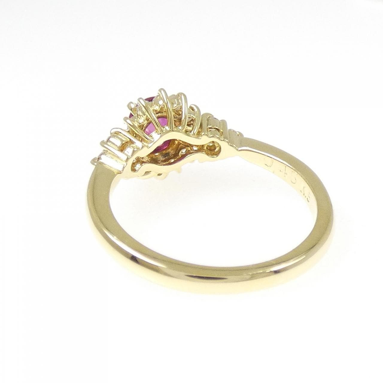 K18YG ルビー リング 0.45CT