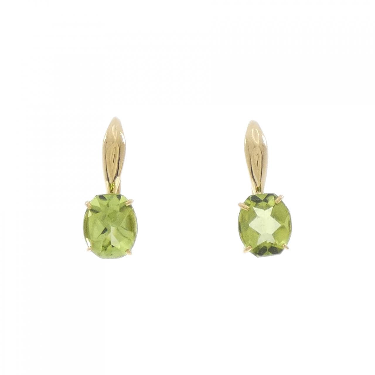 K18YG ペリドット ピアス 2.02CT
