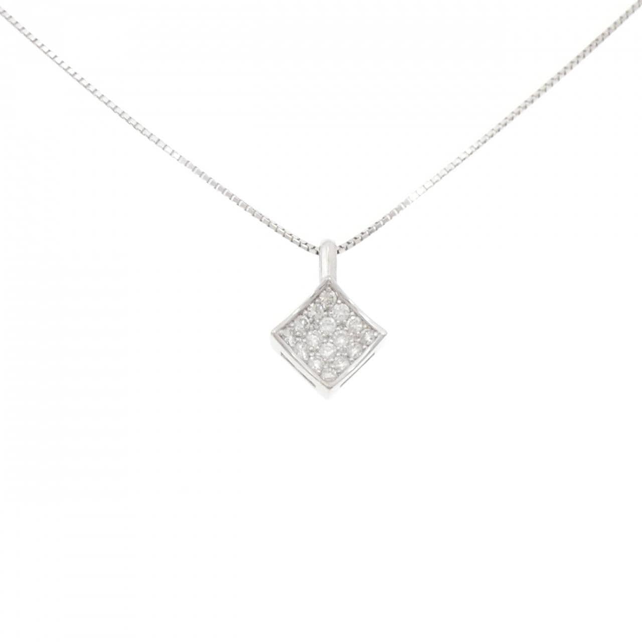 K18WG パヴェ ダイヤモンド ネックレス 0.30CT