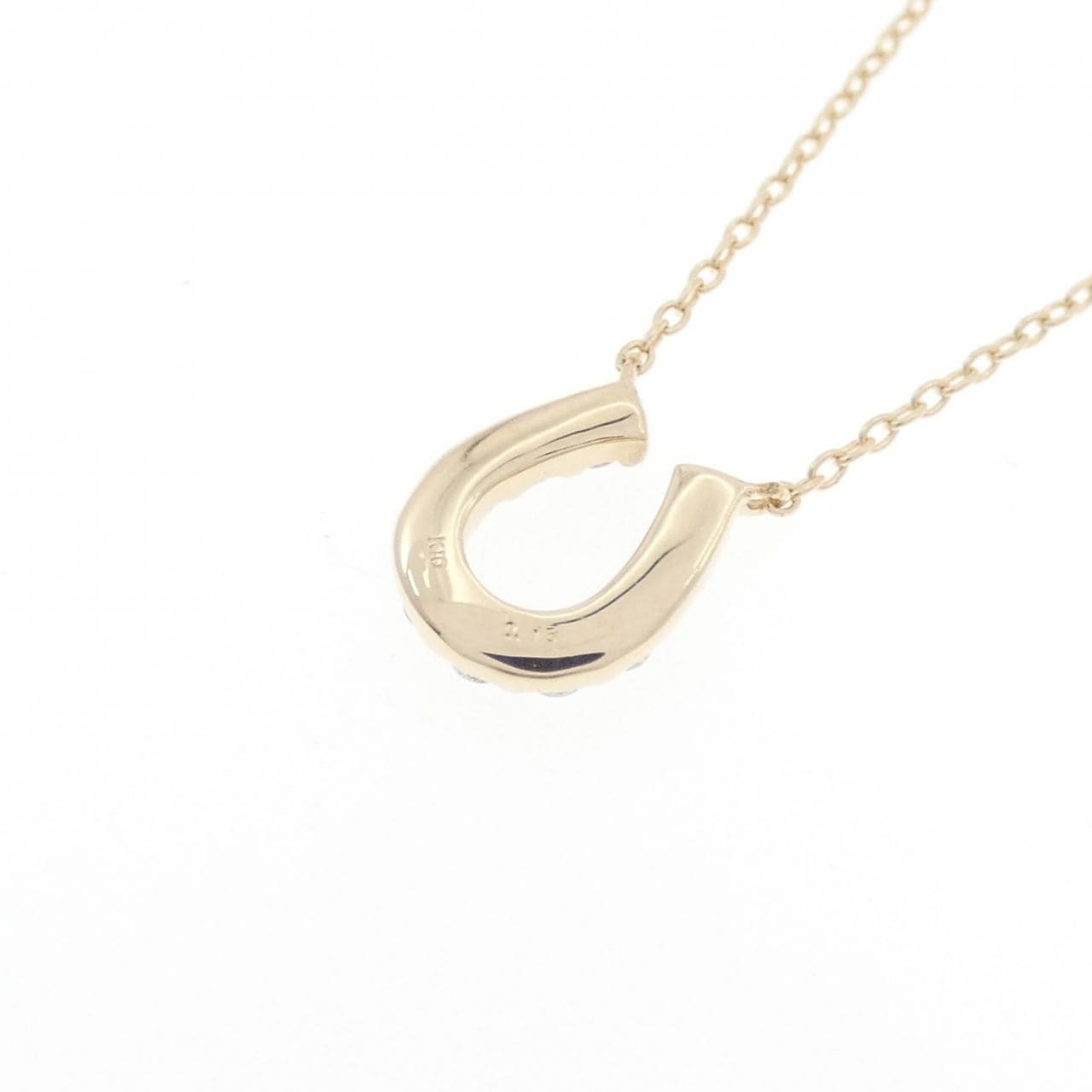 【リメイク】K10YG ホースシュー ダイヤモンド ネックレス 0.15CT