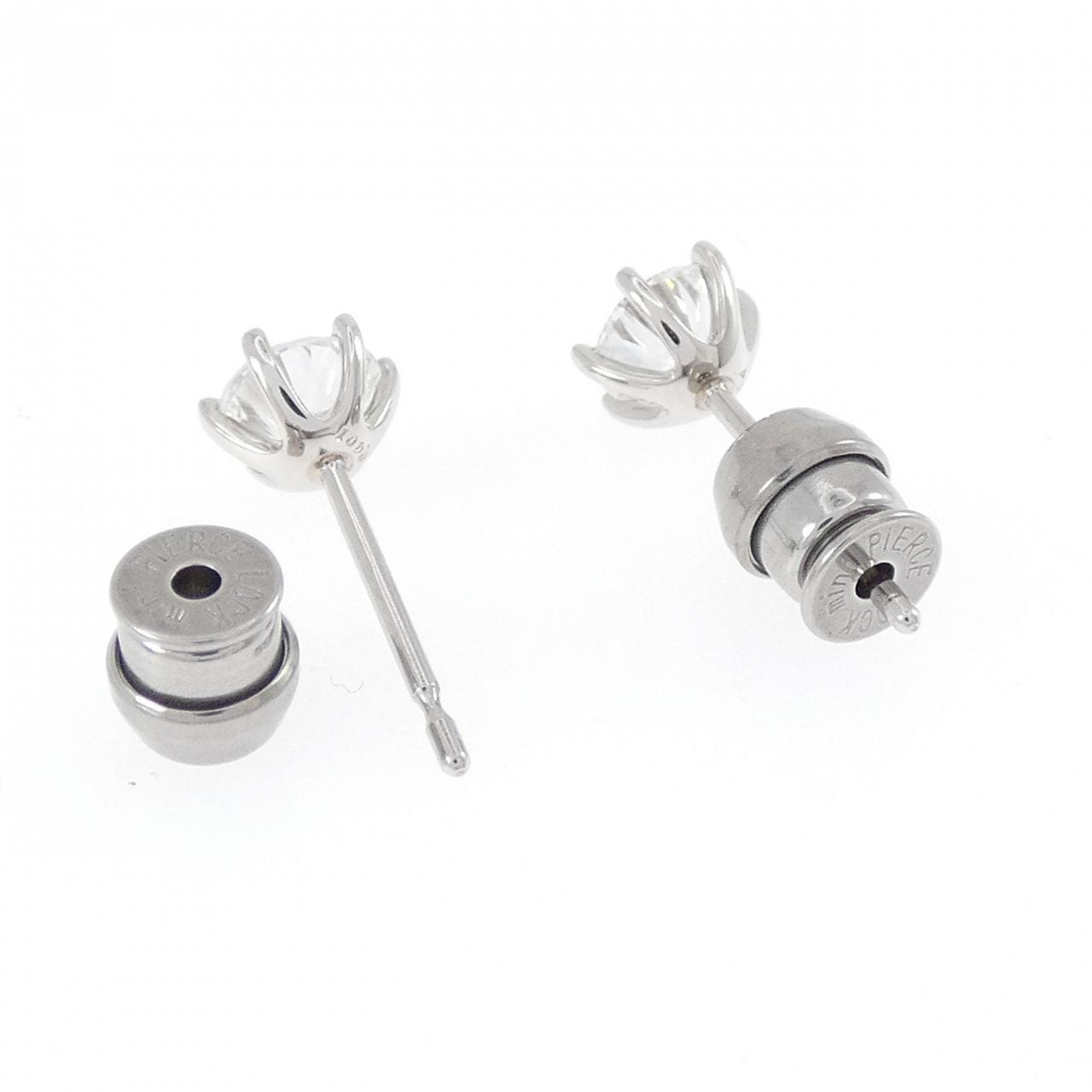 【リメイク】PT900/ST ダイヤモンド ピアス 0.401CT 0.404CT D-E VS1-2 VG