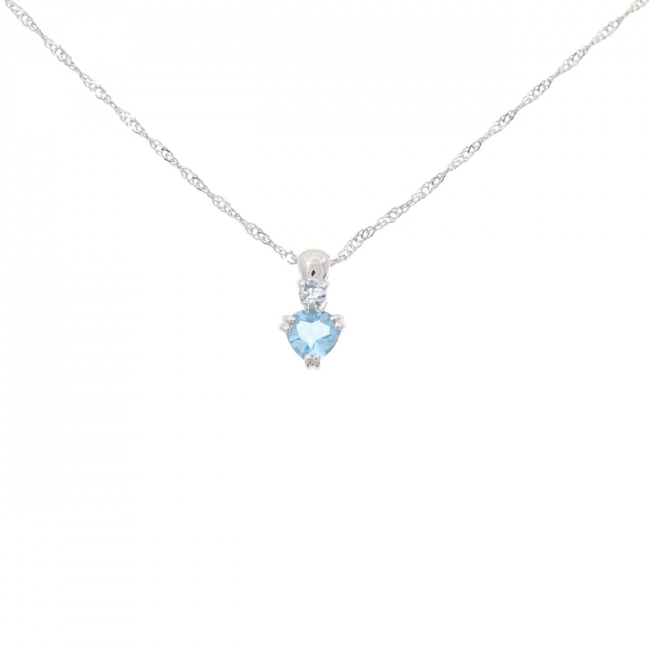 PT Heart Blue Topaz Necklace