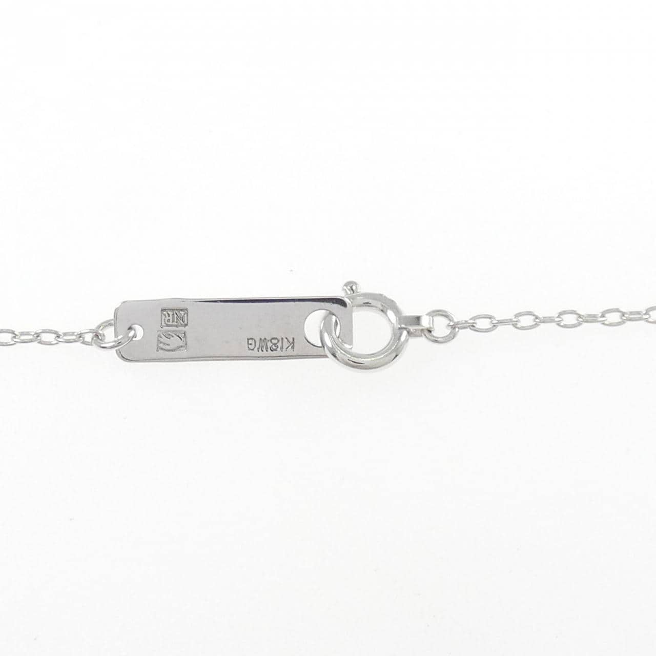 K18WG/K14WG ムーン ダイヤモンド ネックレス 0.13CT