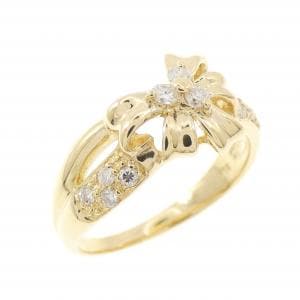 K18YG リボン ダイヤモンド リング 0.20CT