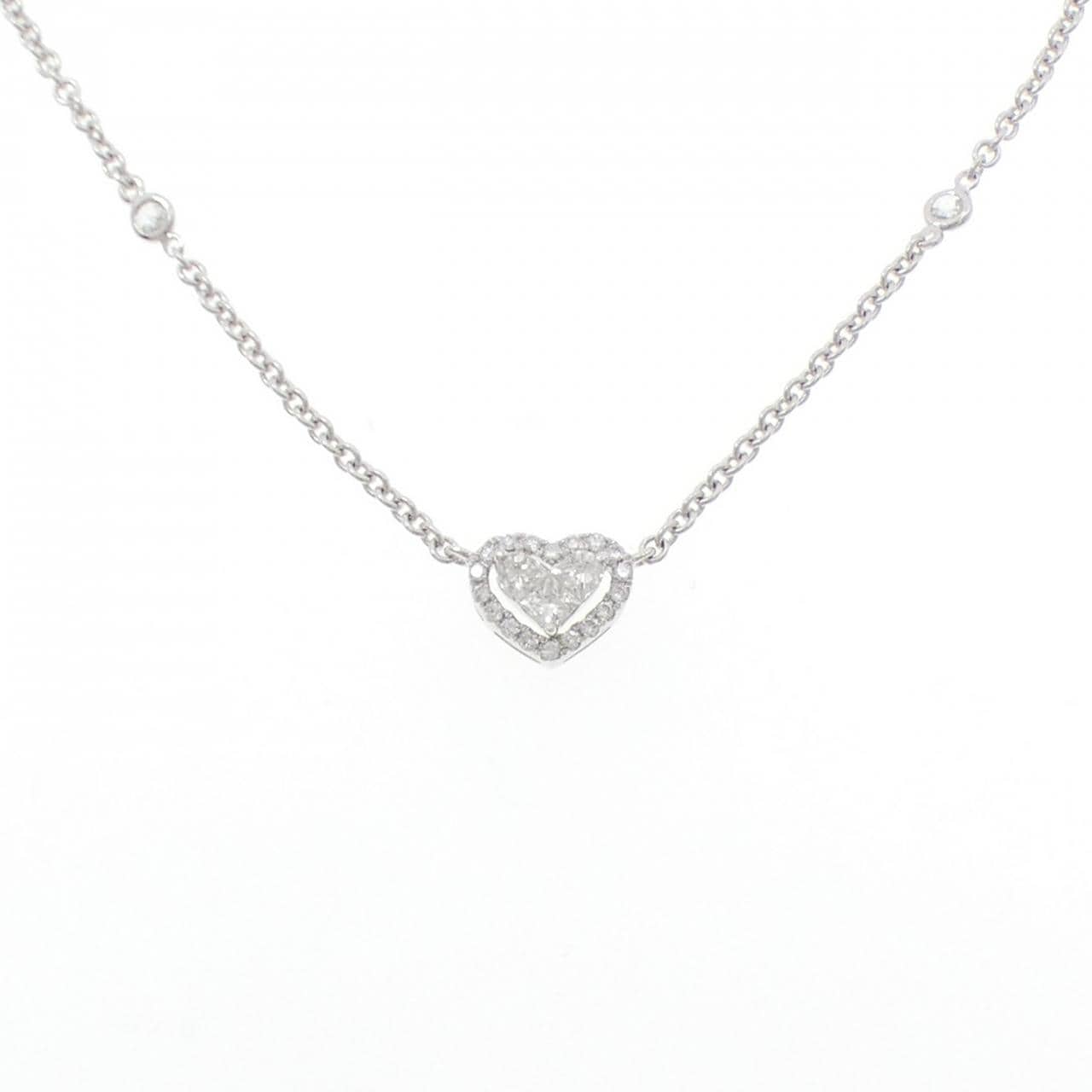 750WG ハート ダイヤモンド ネックレス