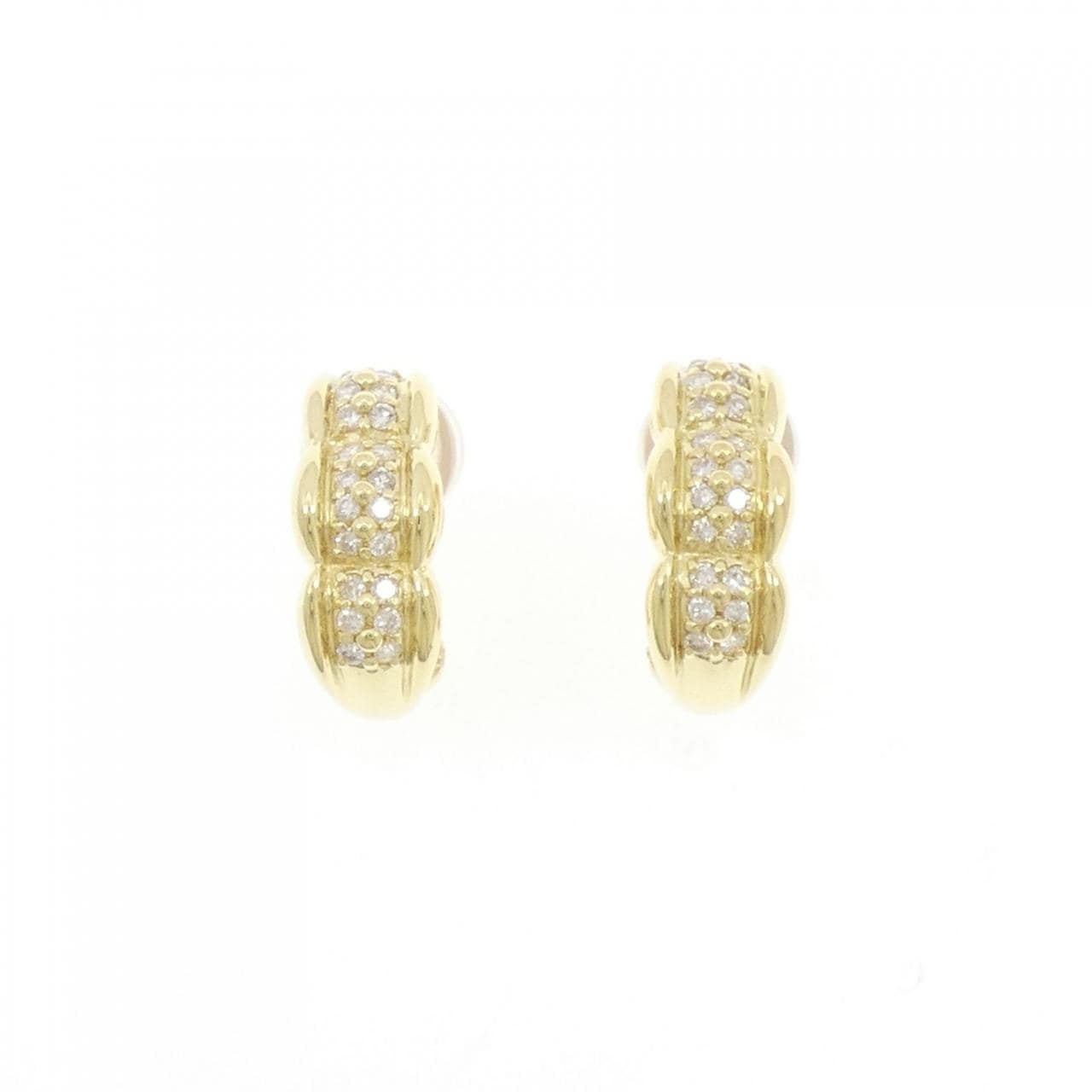 K18YG钻石耳环/耳夹，0.44克拉