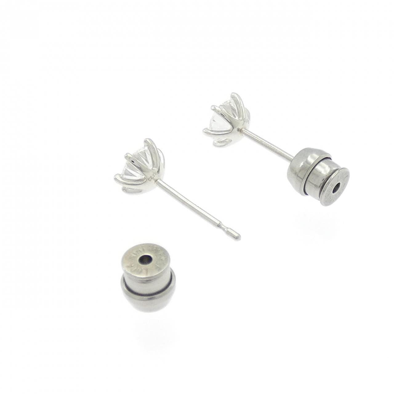 【リメイク】PT900/ST ダイヤモンド ピアス 0.415CT 0.423CT D VVS2-VS1 EXT H&C
