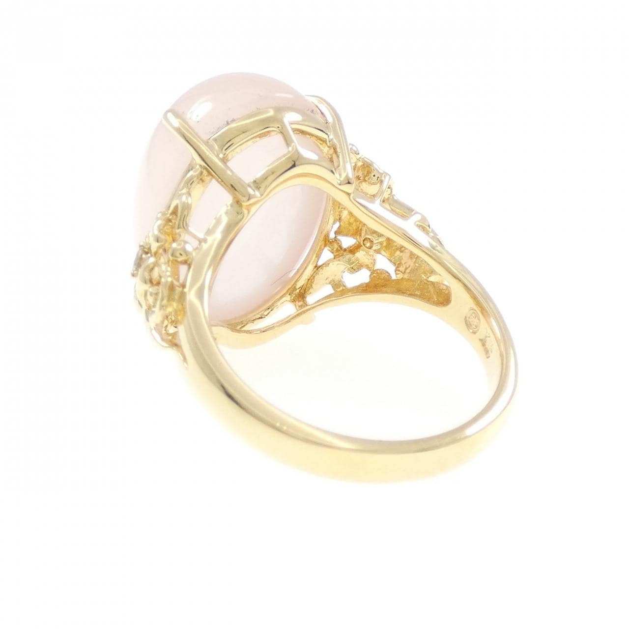 K18YG ローズクオーツ リング 16.0CT