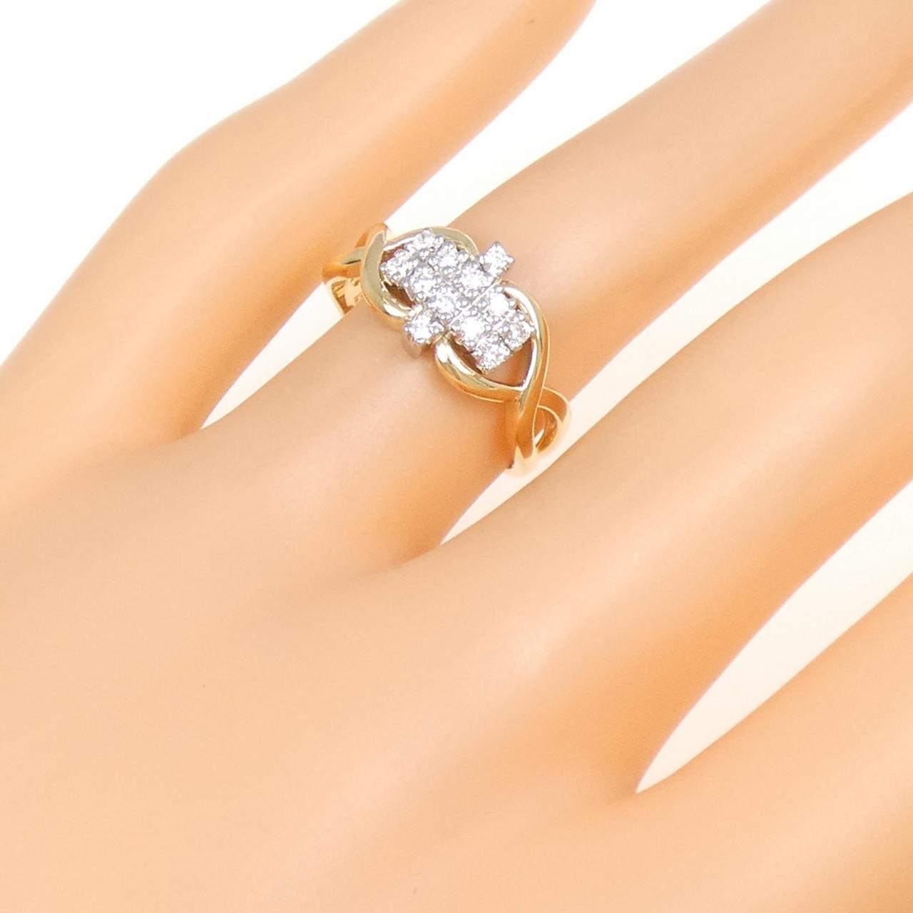 K18YG/PT ダイヤモンド リング 0.15CT