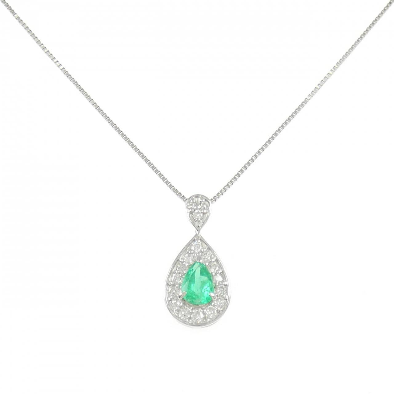 PT900/PT850 エメラルド ネックレス 0.40CT