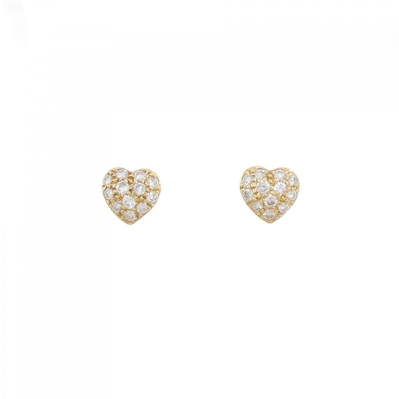 K18YG heart Diamond earrings