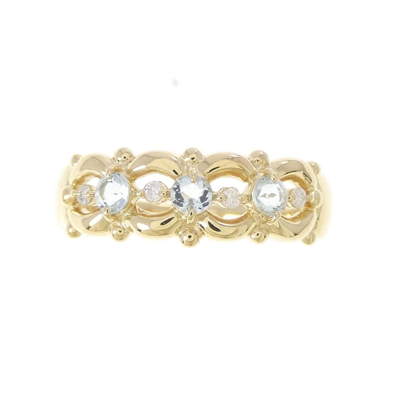 K18YG アクアマリン リング 0.20CT