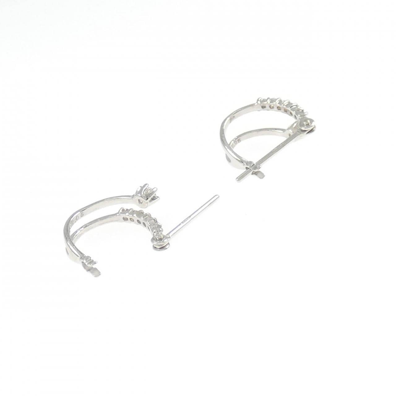 K10WG ダイヤモンド ピアス 0.10CT