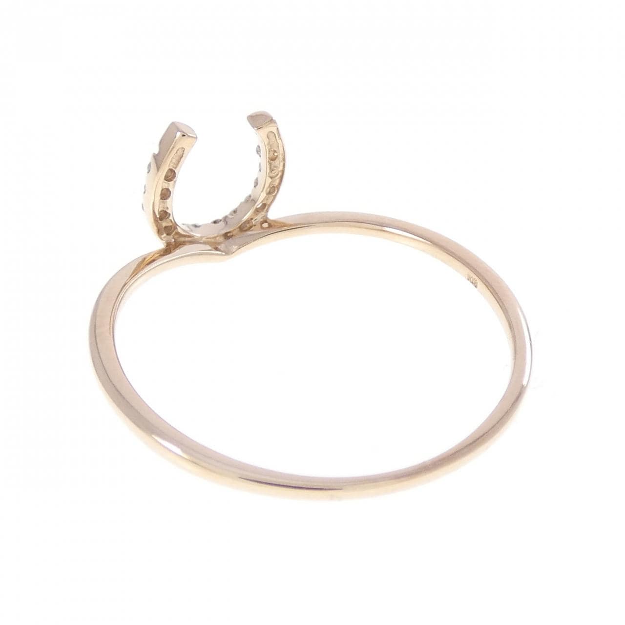 K18PG ホースシュー ダイヤモンド リング 0.05CT