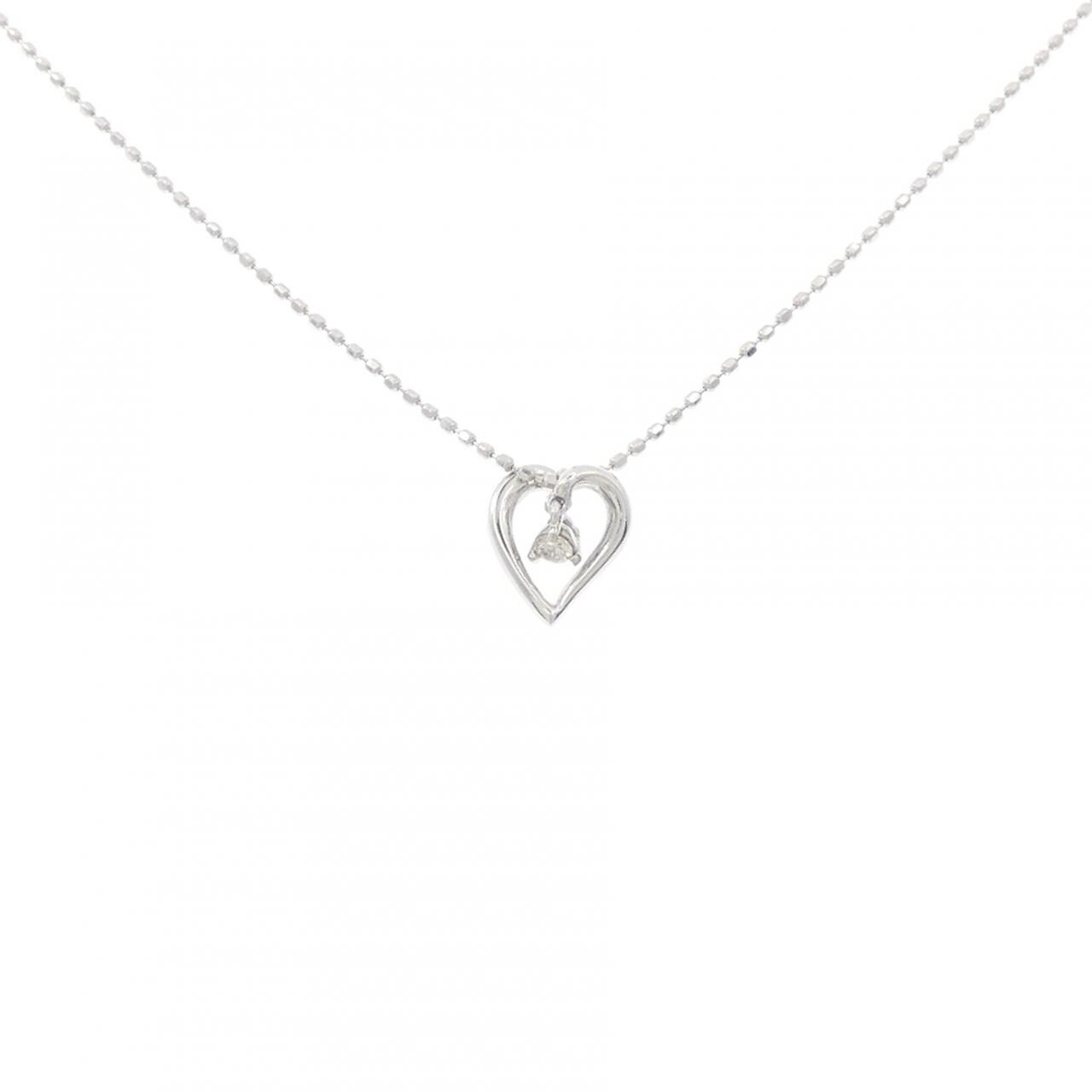 K18WG ハート ダイヤモンド ネックレス 0.03CT