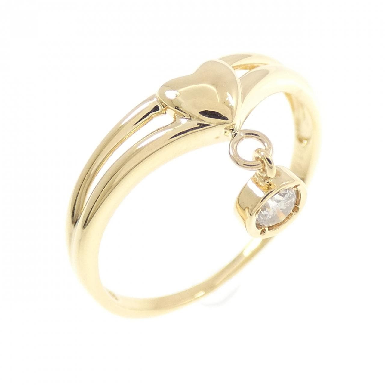 K18YG ハート ダイヤモンド リング 0.10CT