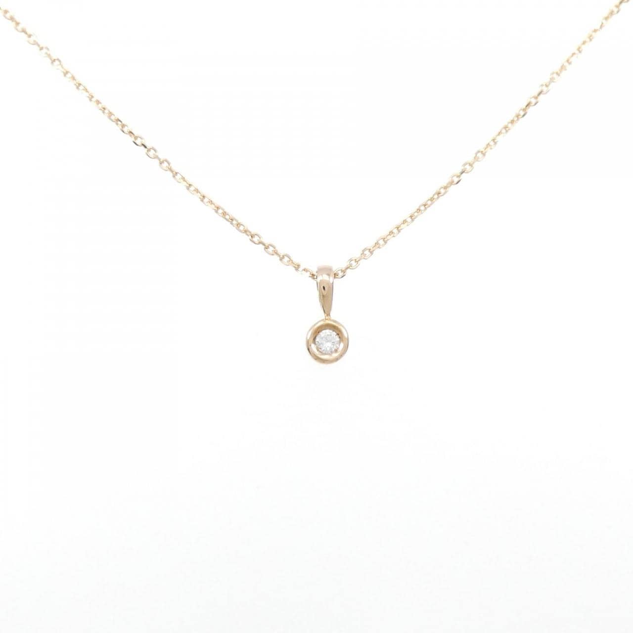 750PG/K18PG Diamond necklace 0.03CT