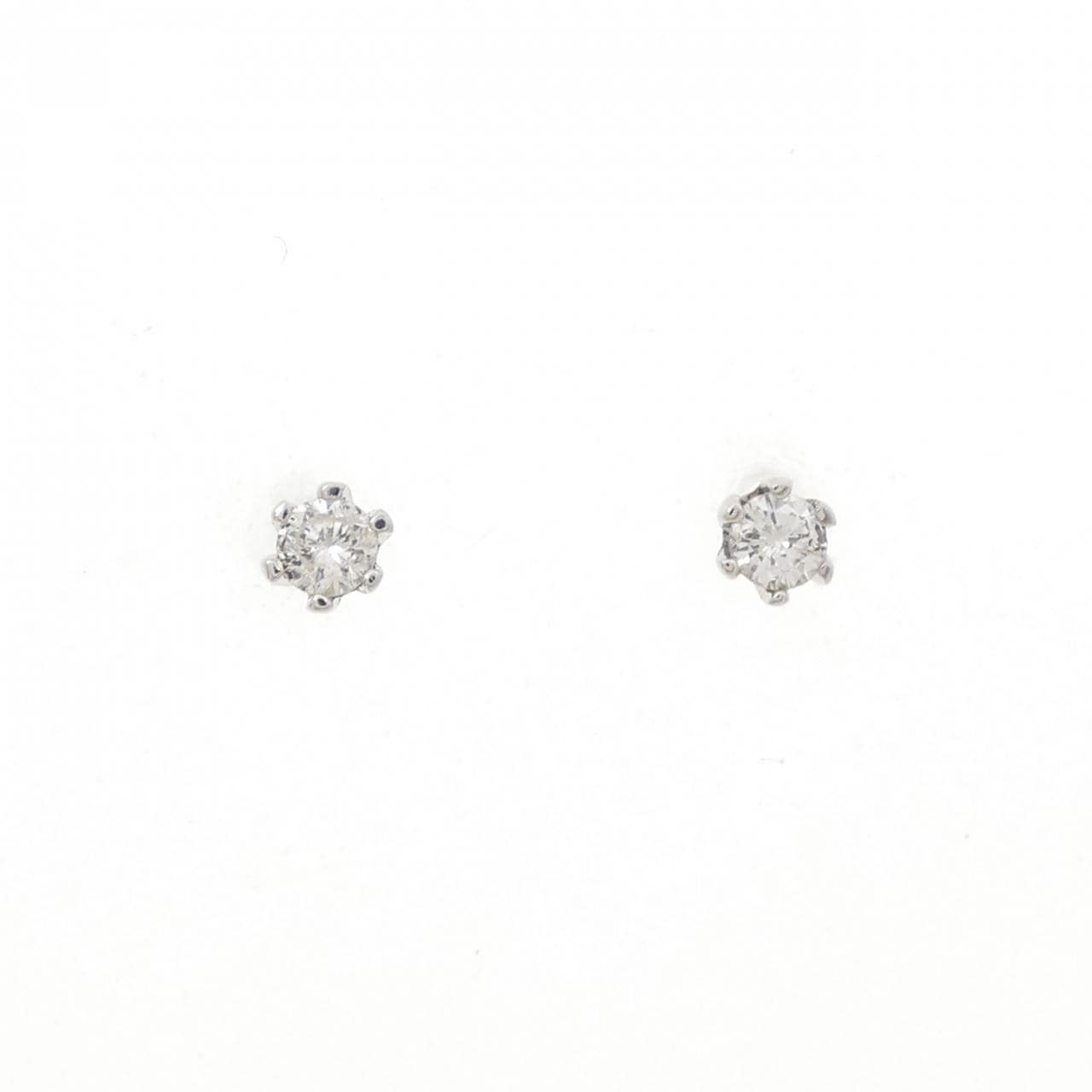 PT900 ソリティア ダイヤモンド ピアス 0.20CT