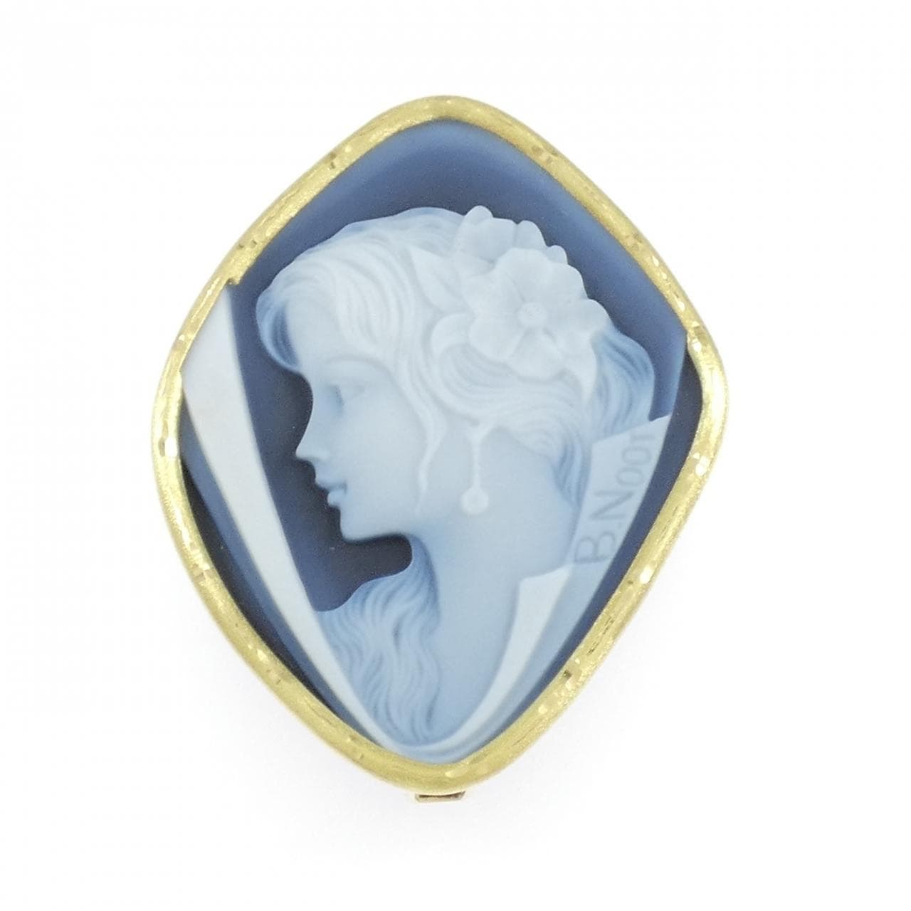 K18YG メノウカメオ ブローチ