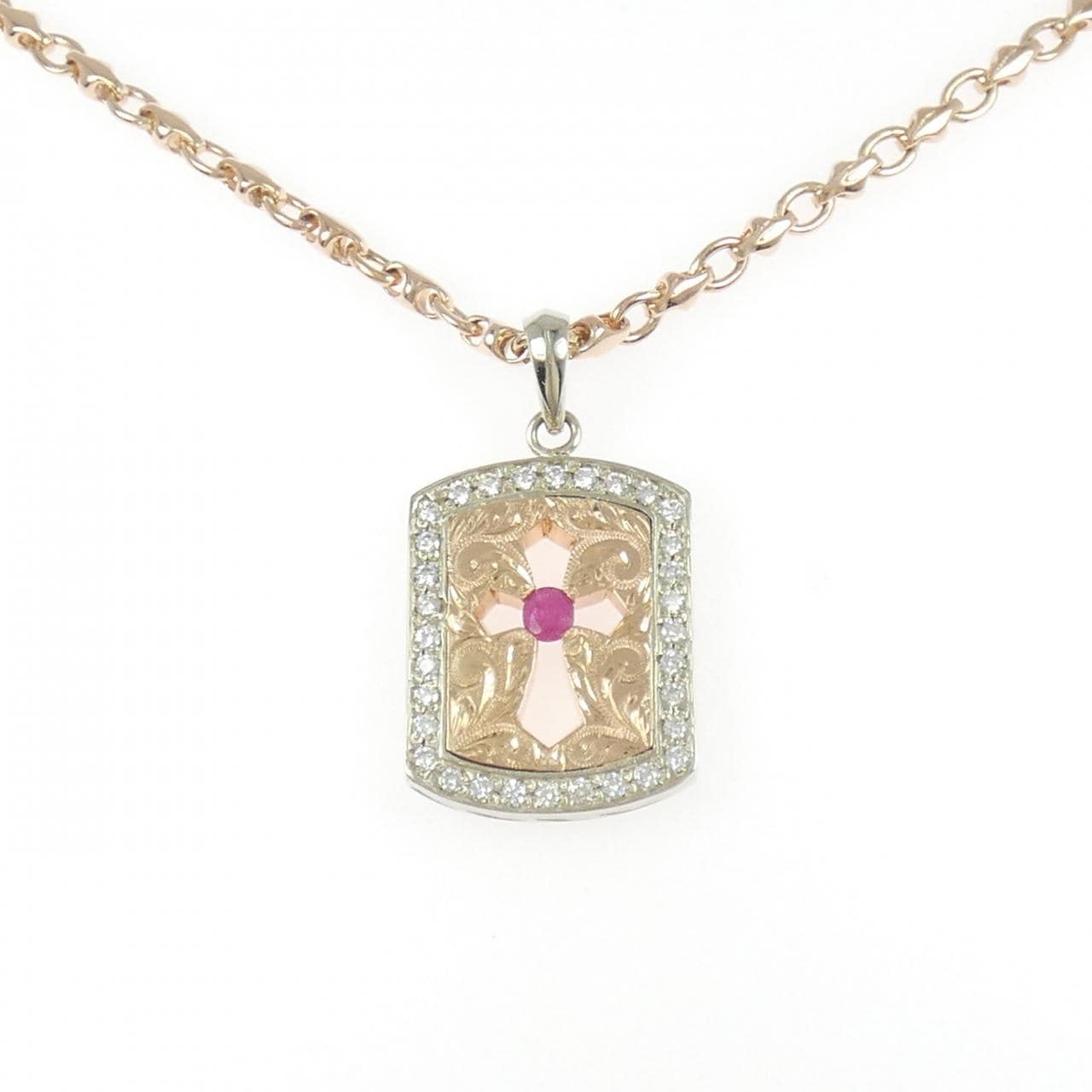 14KPG/14KWG/585PG ルビー ネックレス