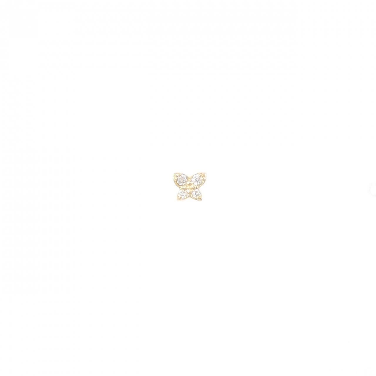 [BRAND NEW] K18YG butterfly Diamond earrings, one ear, 0.02CT