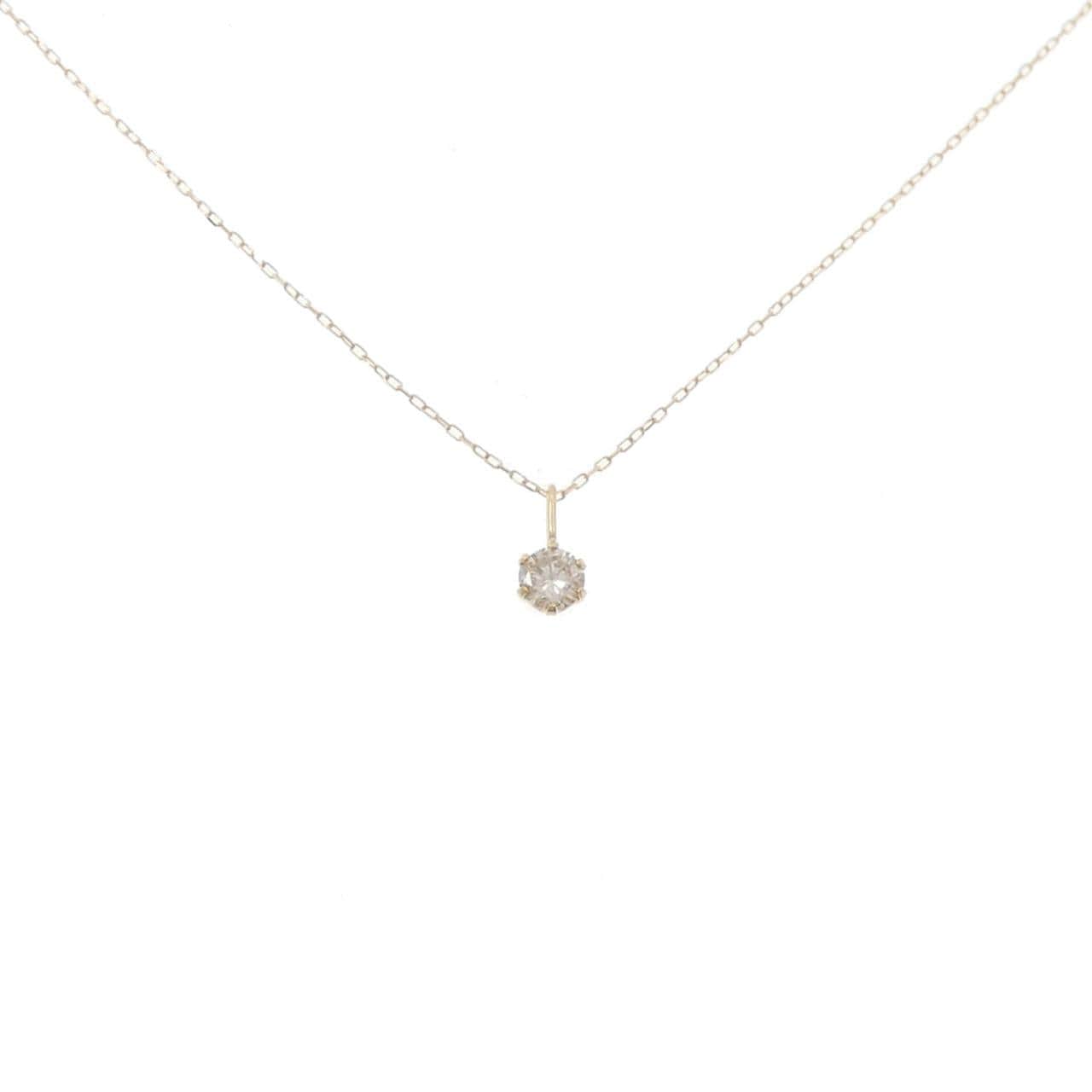 【新品】K18YG ソリティア ダイヤモンド ネックレス 0.12CT