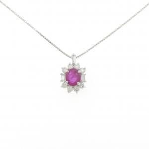 PT900/PT850 ルビー ネックレス 1.14CT