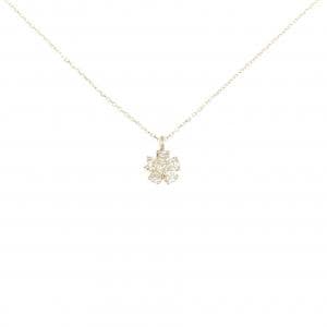 K10YG フラワー ダイヤモンド ネックレス 0.15CT