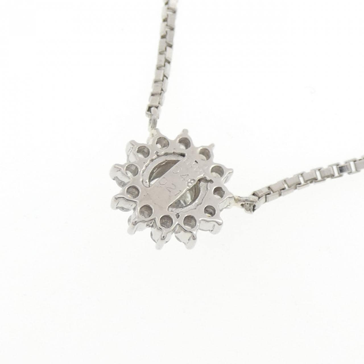 PT900/PT850 フラワー ダイヤモンド ネックレス 0.48CT