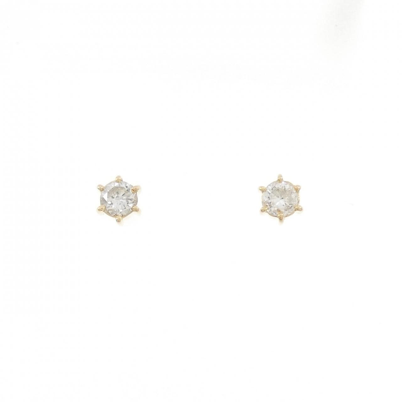 K18YG单钻鑽石耳環 0.28CT