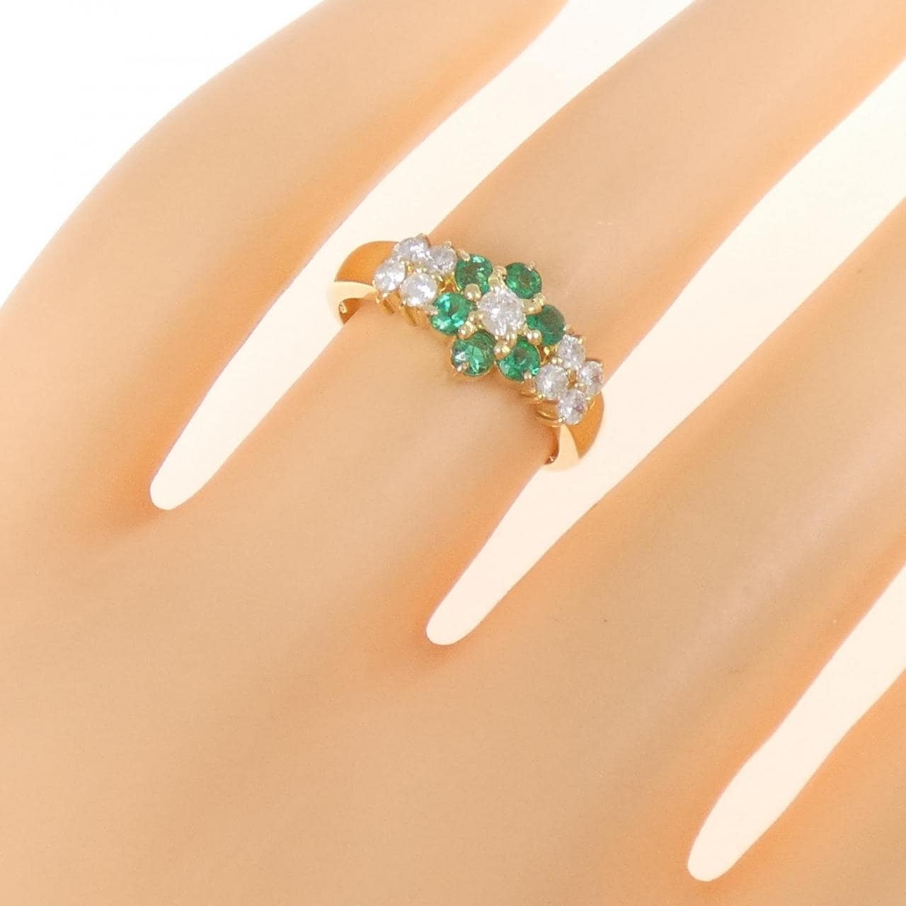 K18YG エメラルド リング 0.36CT