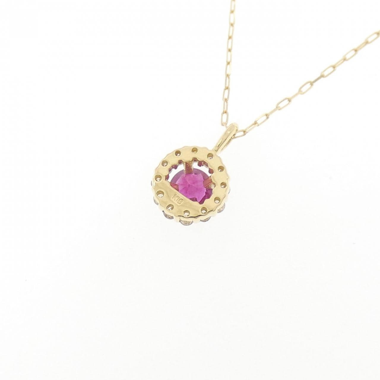 【新品】K18YG ルビー ネックレス 0.10CT