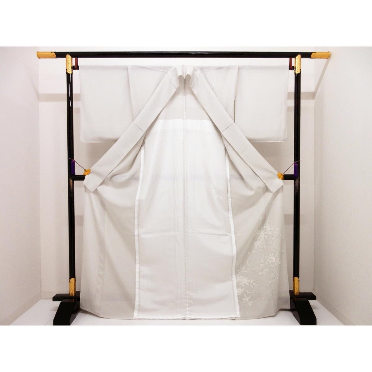 【新品】単衣　駒絽訪問着　友禅銀彩加工