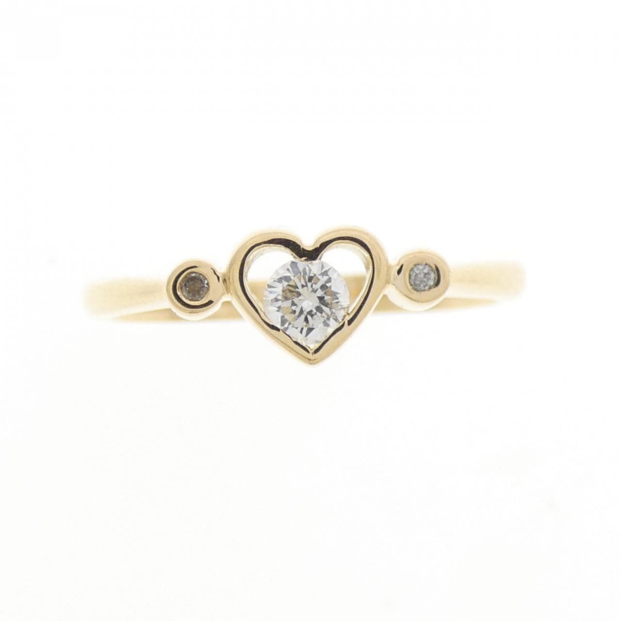 K18YG ハート ダイヤモンド リング 0.12CT