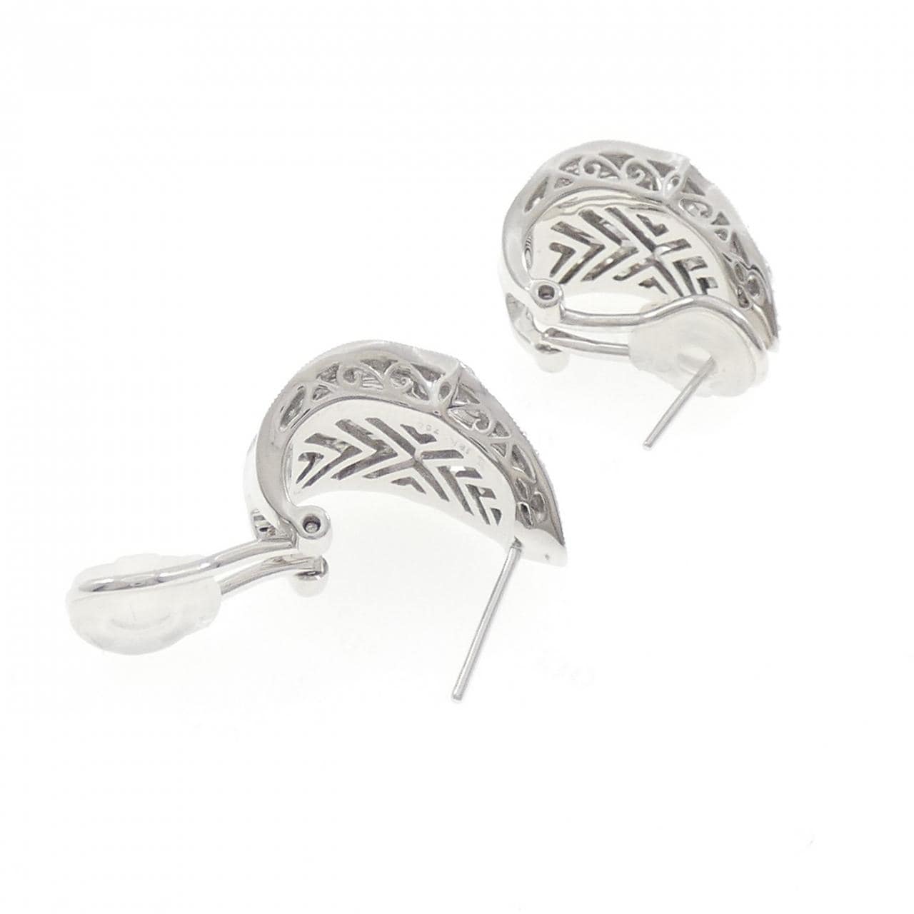 750WG ハート ダイヤモンド ピアス