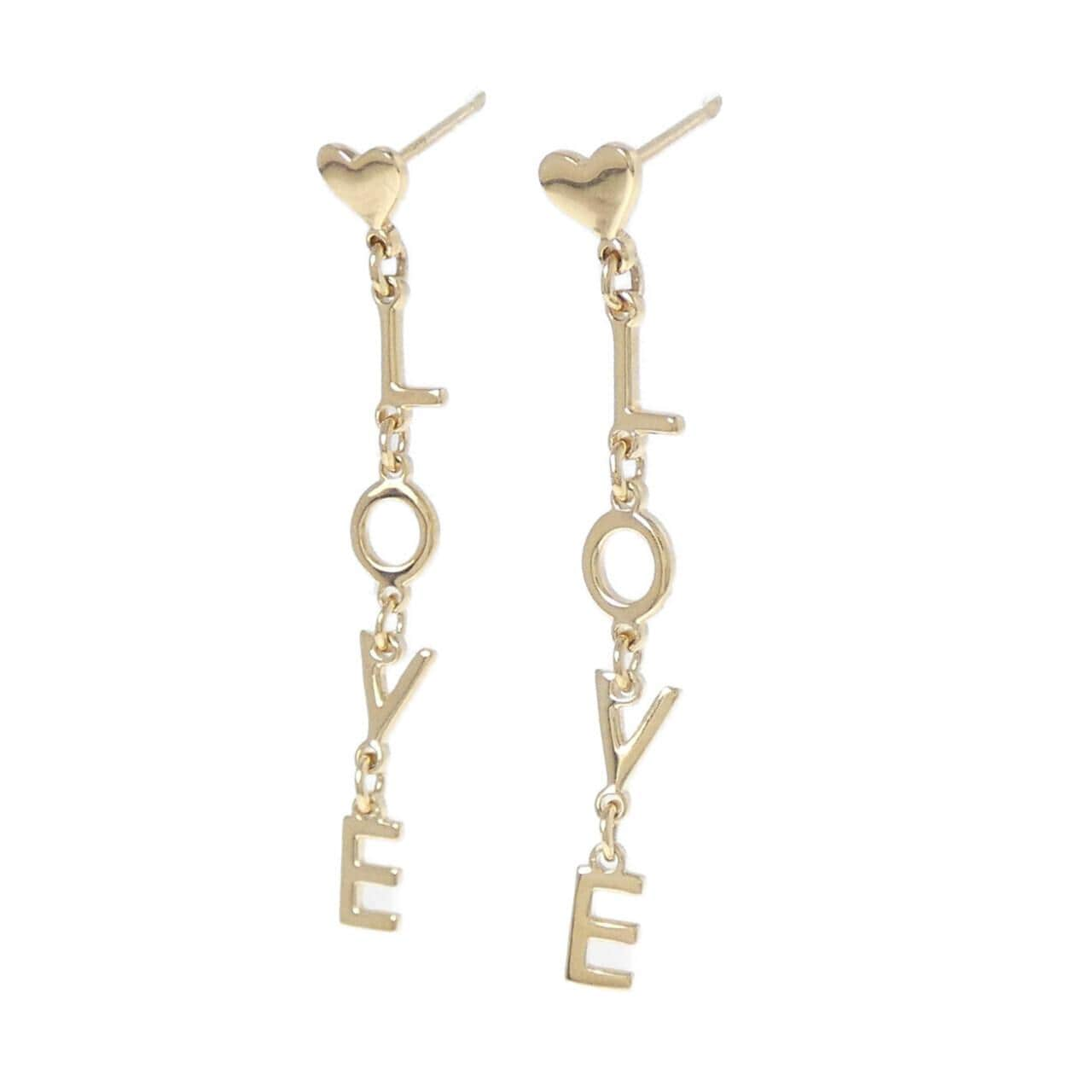 K18YG heart earrings