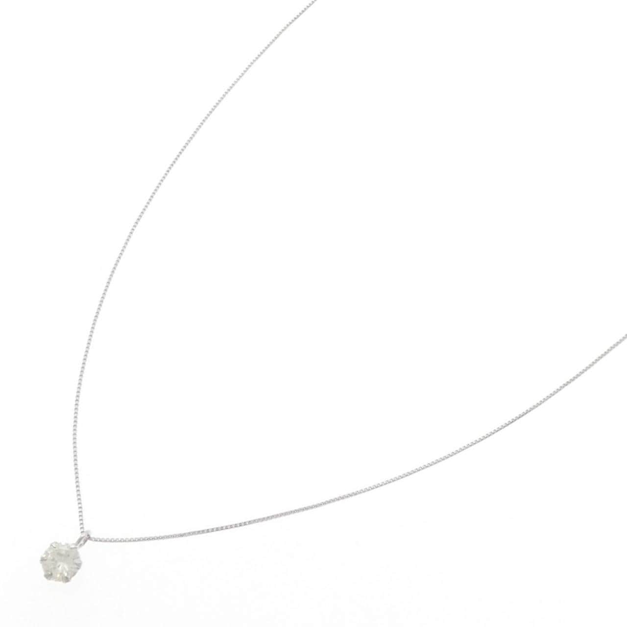 K18WG ソリティア ダイヤモンド ネックレス 0.20CT